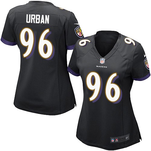 Women's Elite Brent Urban Nike Jersey Black Alternate - #96 NFL Baltimore Ravens